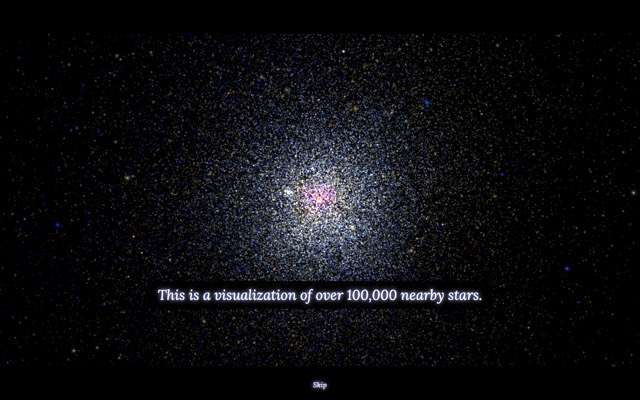 Screenshot of 100,000 Stars: Fly through the stars near our Sun in 3D.