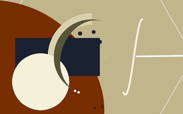 Screenshot of Patatap: Press any key for a sound and a burst of shapes.