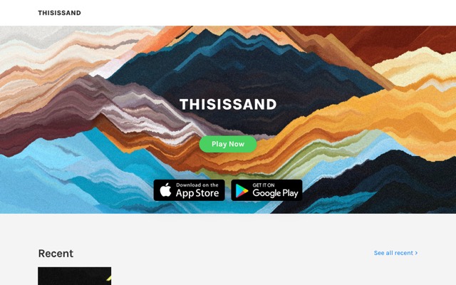 Screenshot of Thisissand: Pour colored sand and watch landscapes appear.