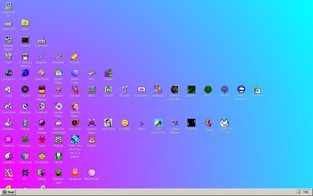 Screenshot of Windows 93: A silly, nostalgic make-believe computer.